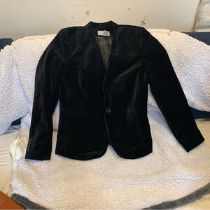 Elegant Black Velvet Women's Blazer